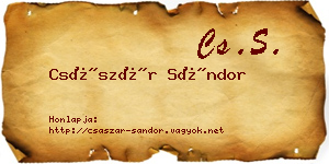 Császár Sándor névjegykártya