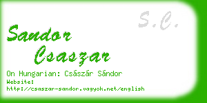 sandor csaszar business card